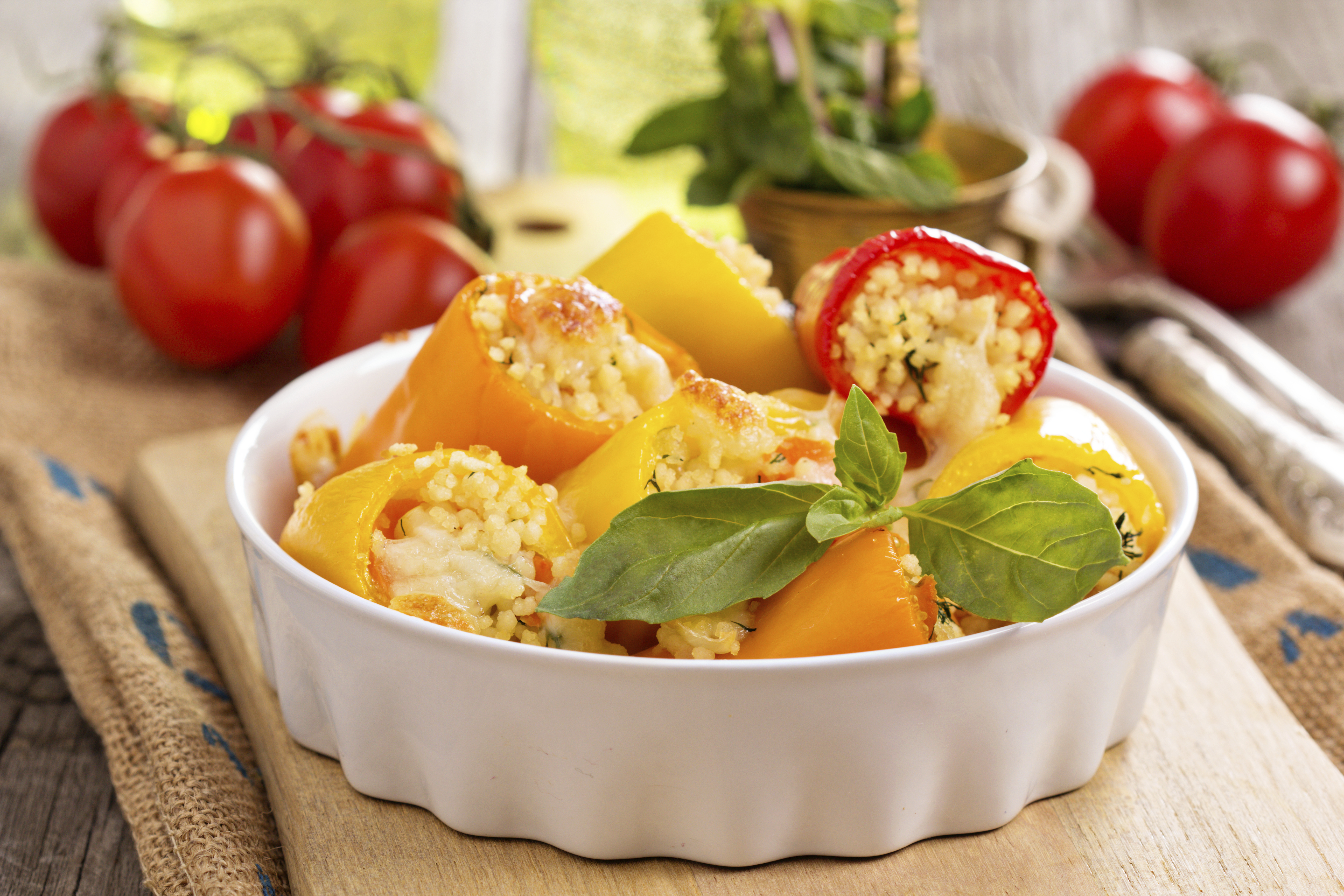 Stuffed peppers are a great compact dish to make for dinner. 